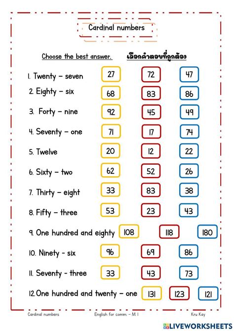 live worksheets numbers 1 100.